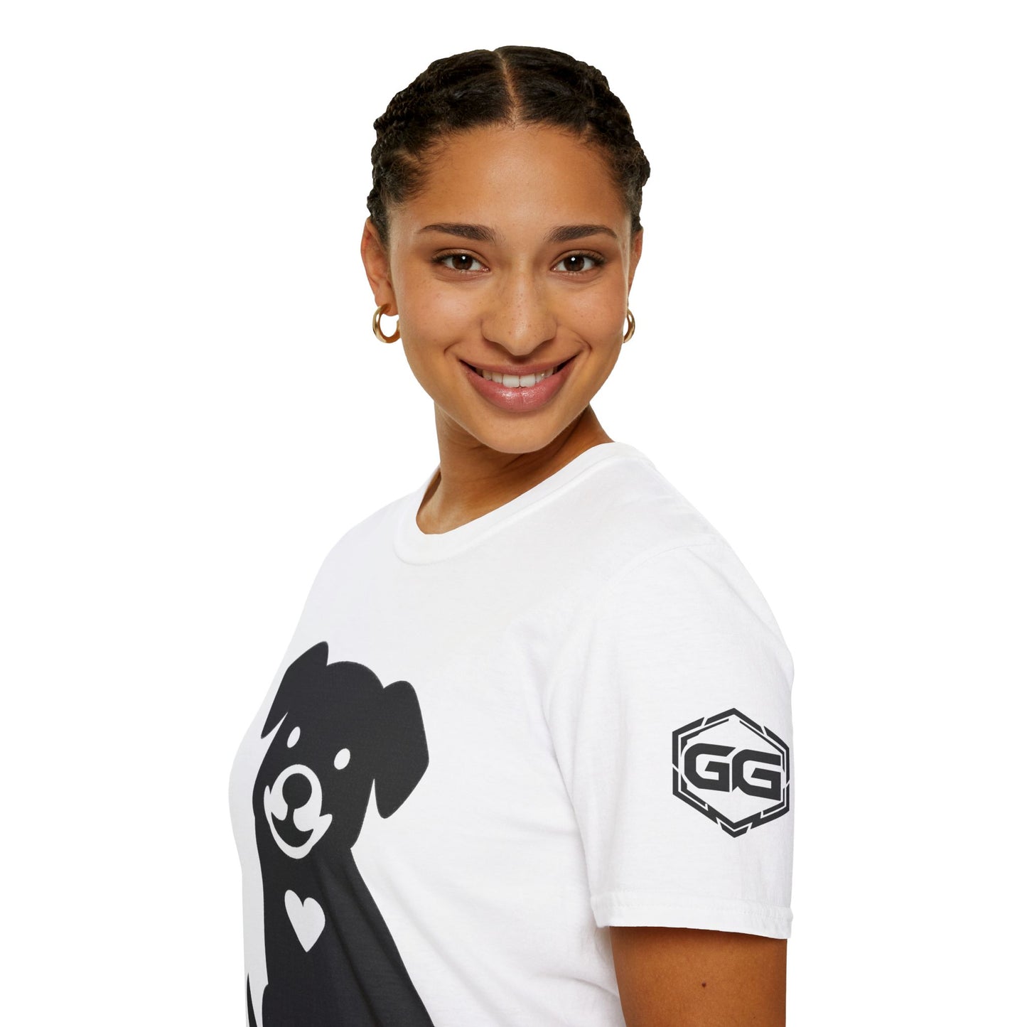 Unisex T-Shirt - Hund umarmt Herz (Gildan 64000) | Garlik Goods