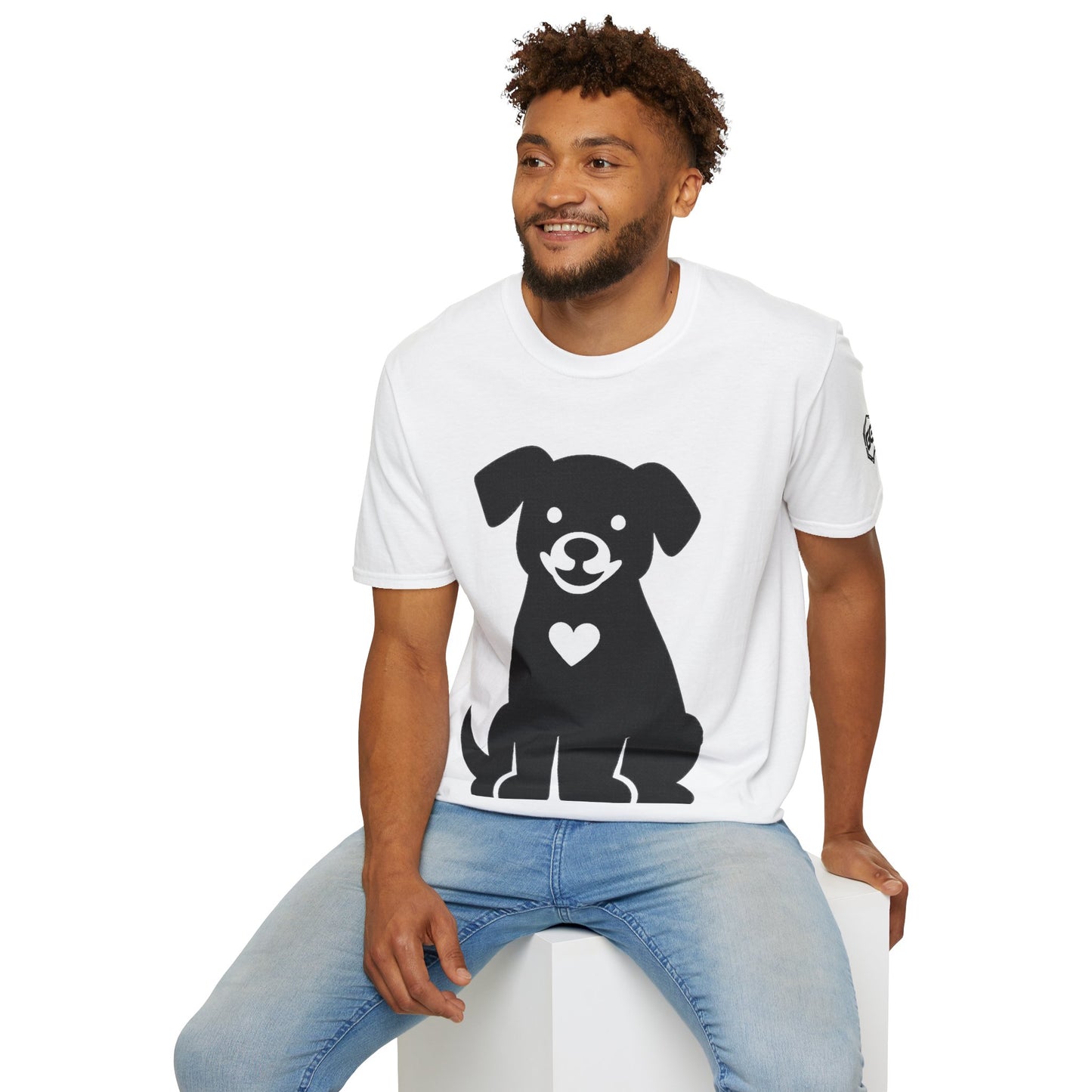 Unisex T-Shirt - Hund umarmt Herz (Gildan 64000) | Garlik Goods