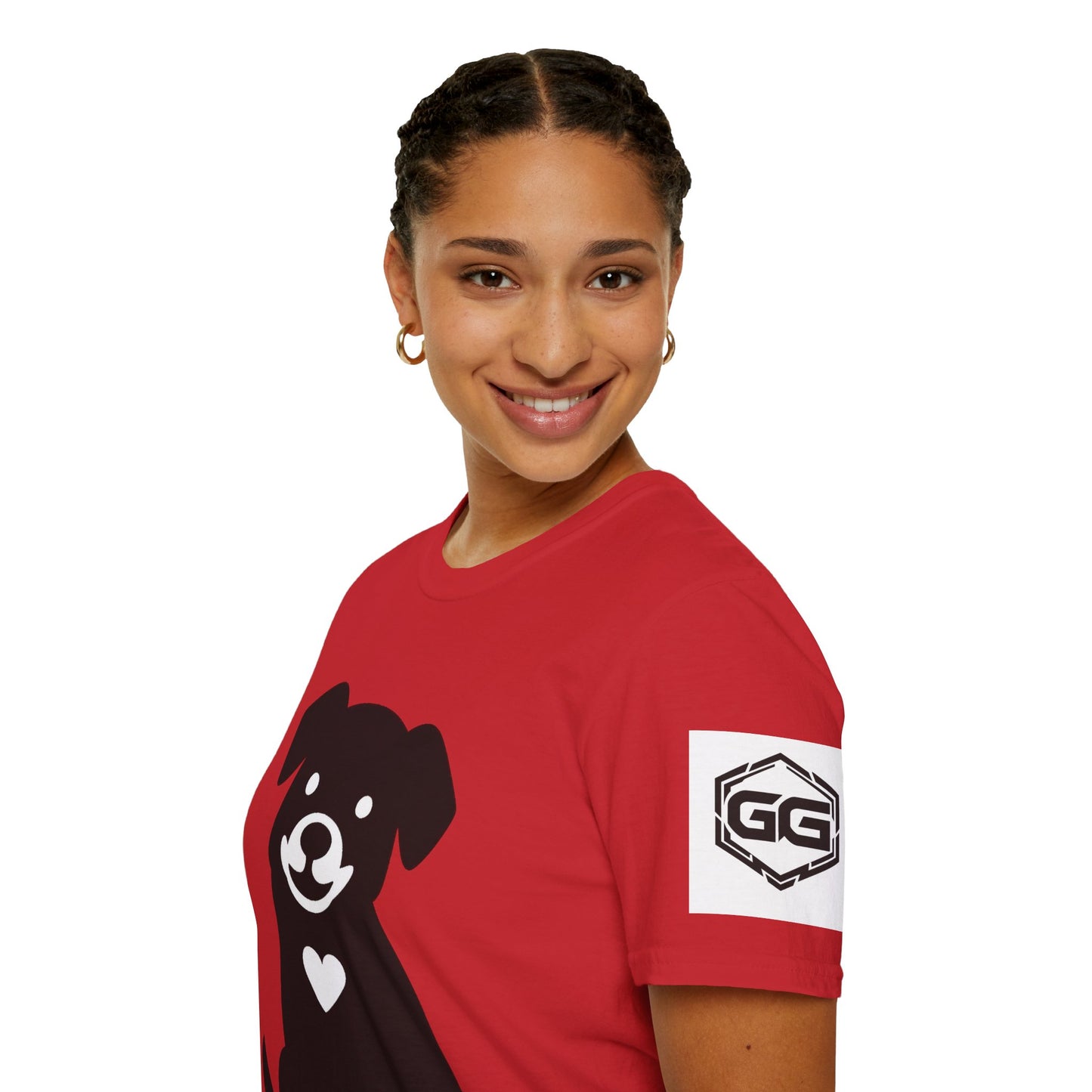 Unisex T-Shirt - Hund umarmt Herz (Gildan 64000) | Garlik Goods