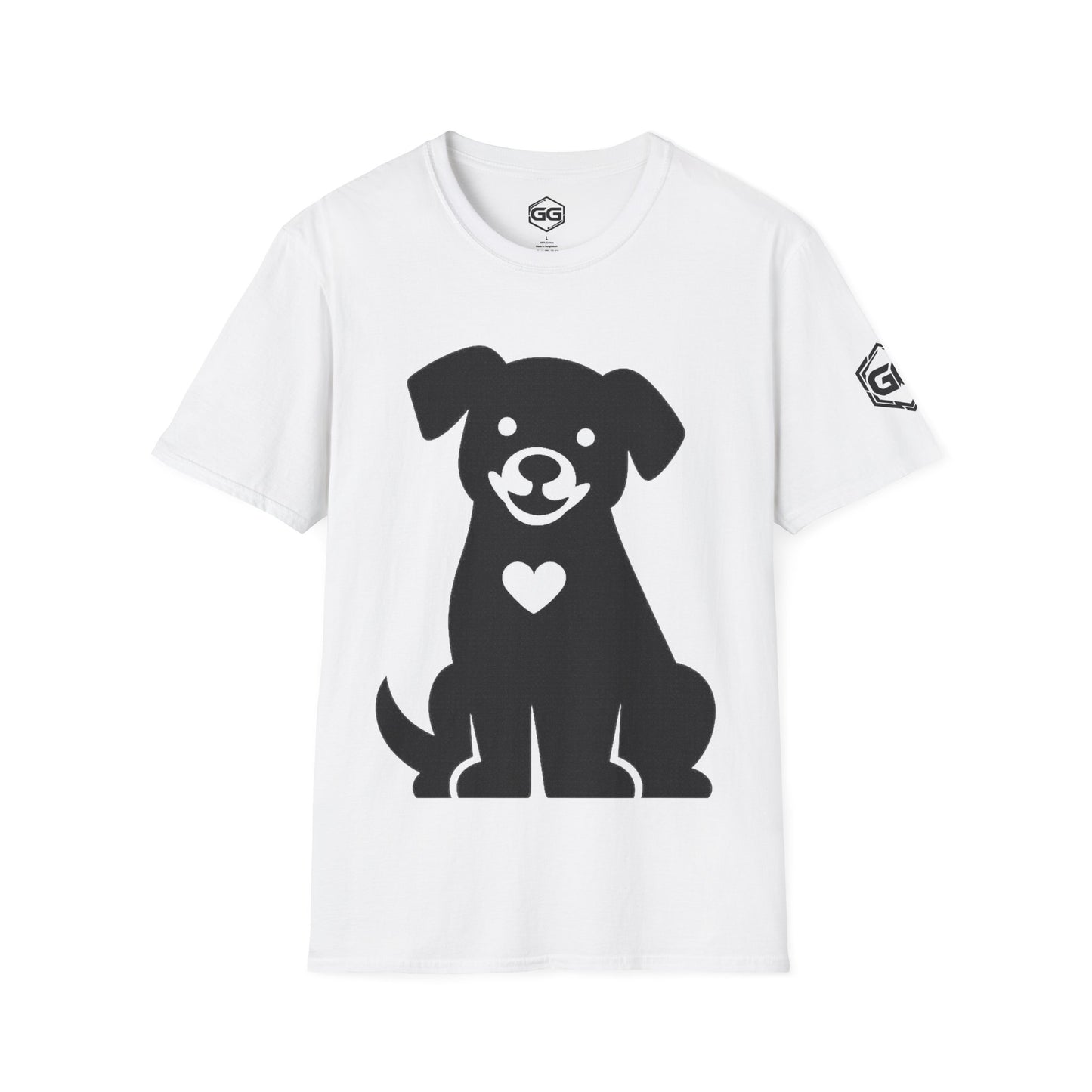 Unisex T-Shirt - Hund umarmt Herz (Gildan 64000) | Garlik Goods