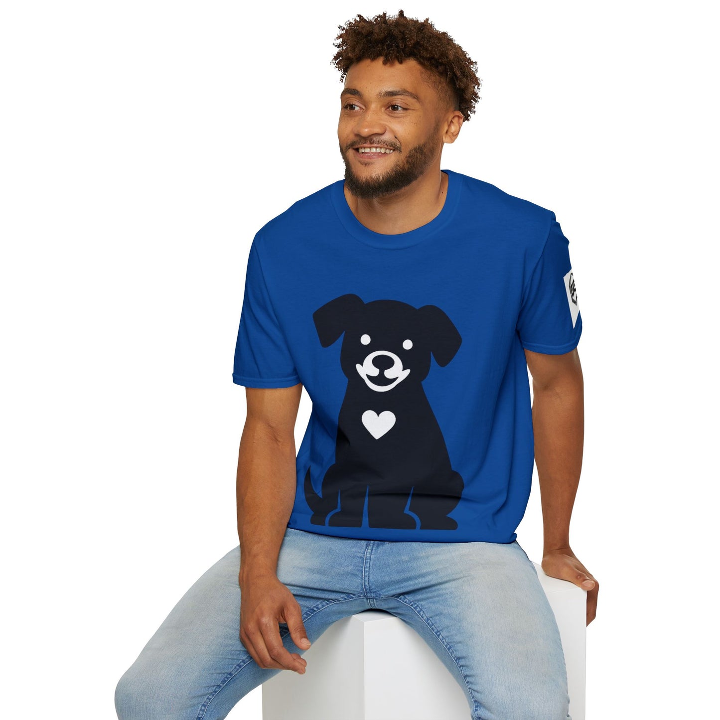 Unisex T-Shirt - Hund umarmt Herz (Gildan 64000) | Garlik Goods