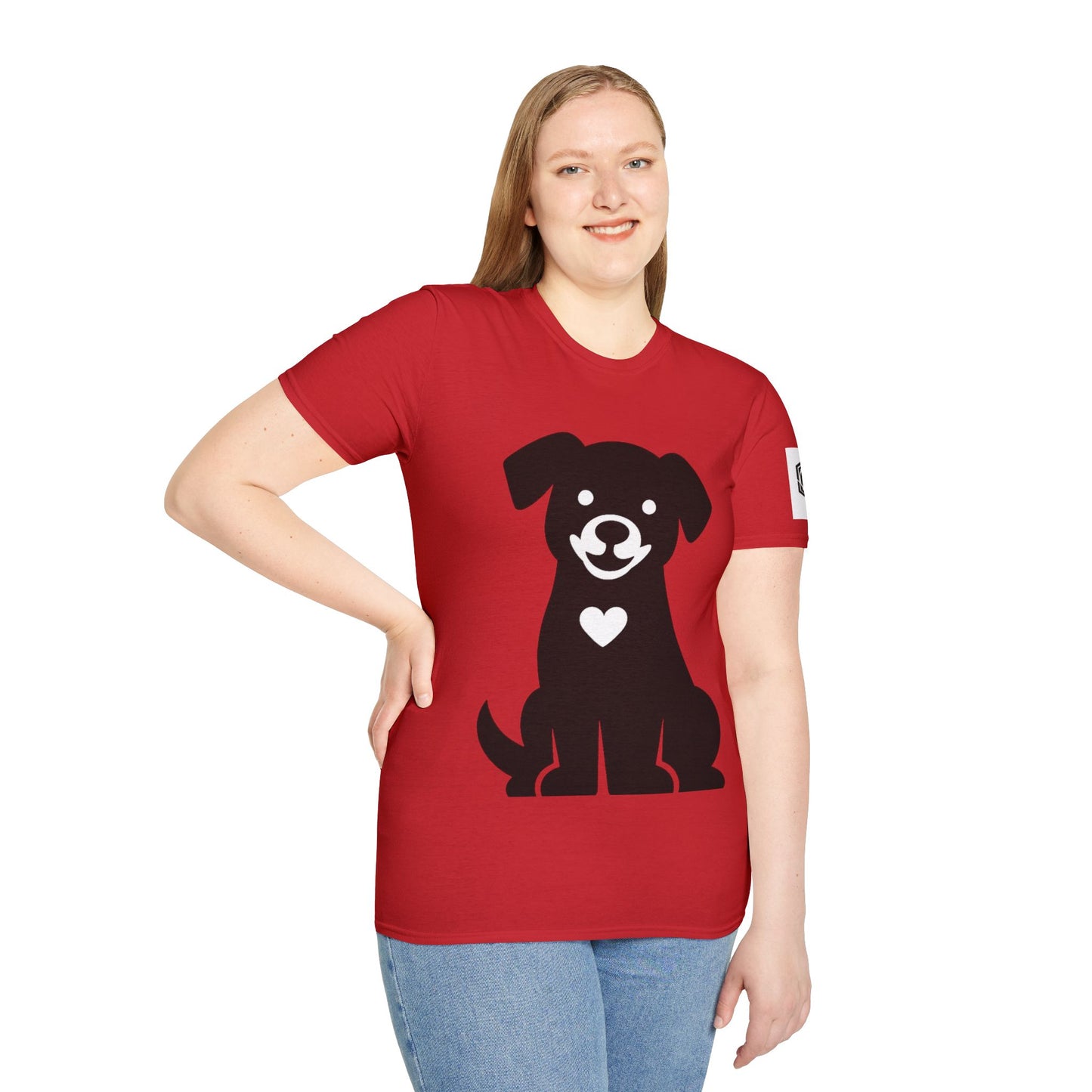 Unisex T-Shirt - Hund umarmt Herz (Gildan 64000) | Garlik Goods