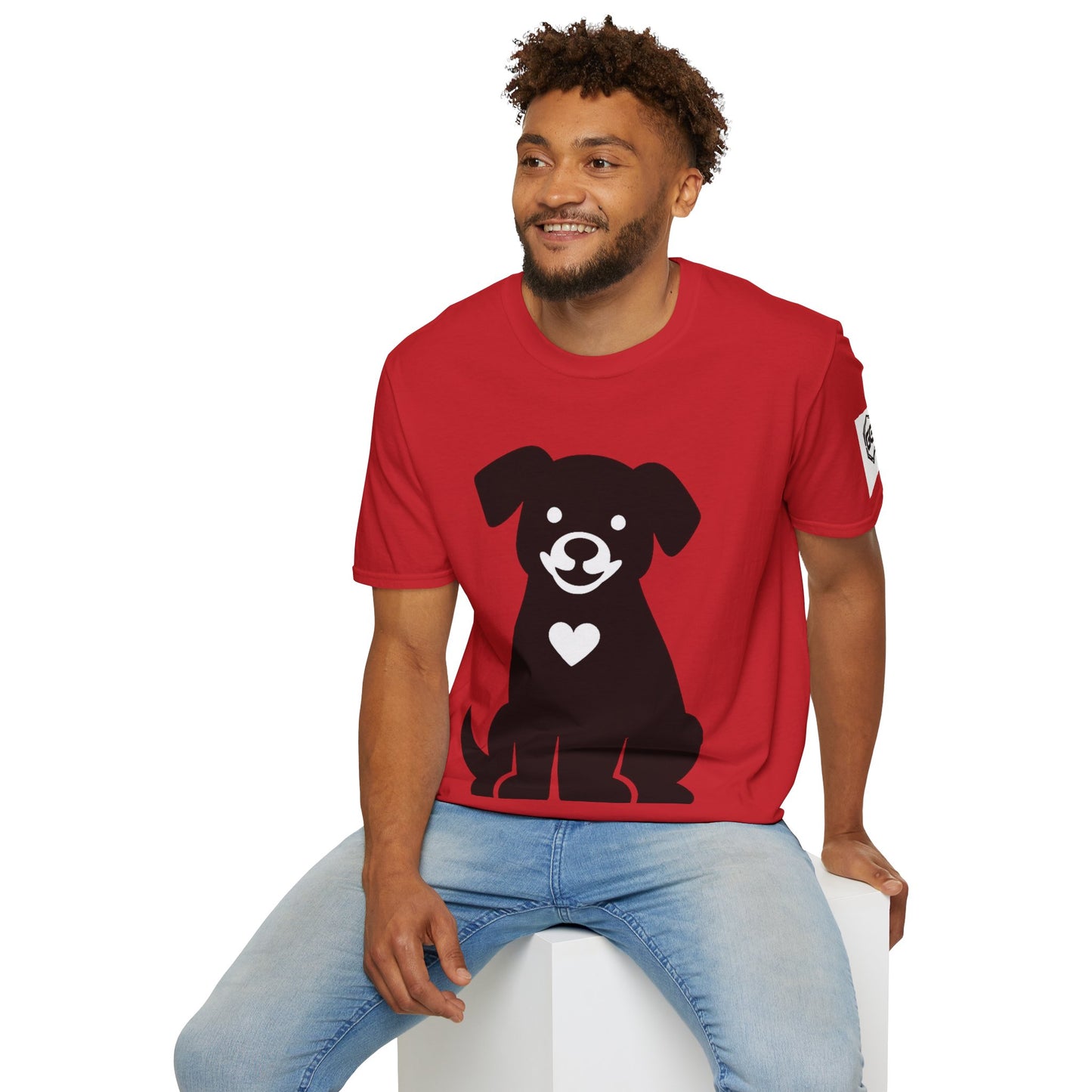 Unisex T-Shirt - Hund umarmt Herz (Gildan 64000) | Garlik Goods