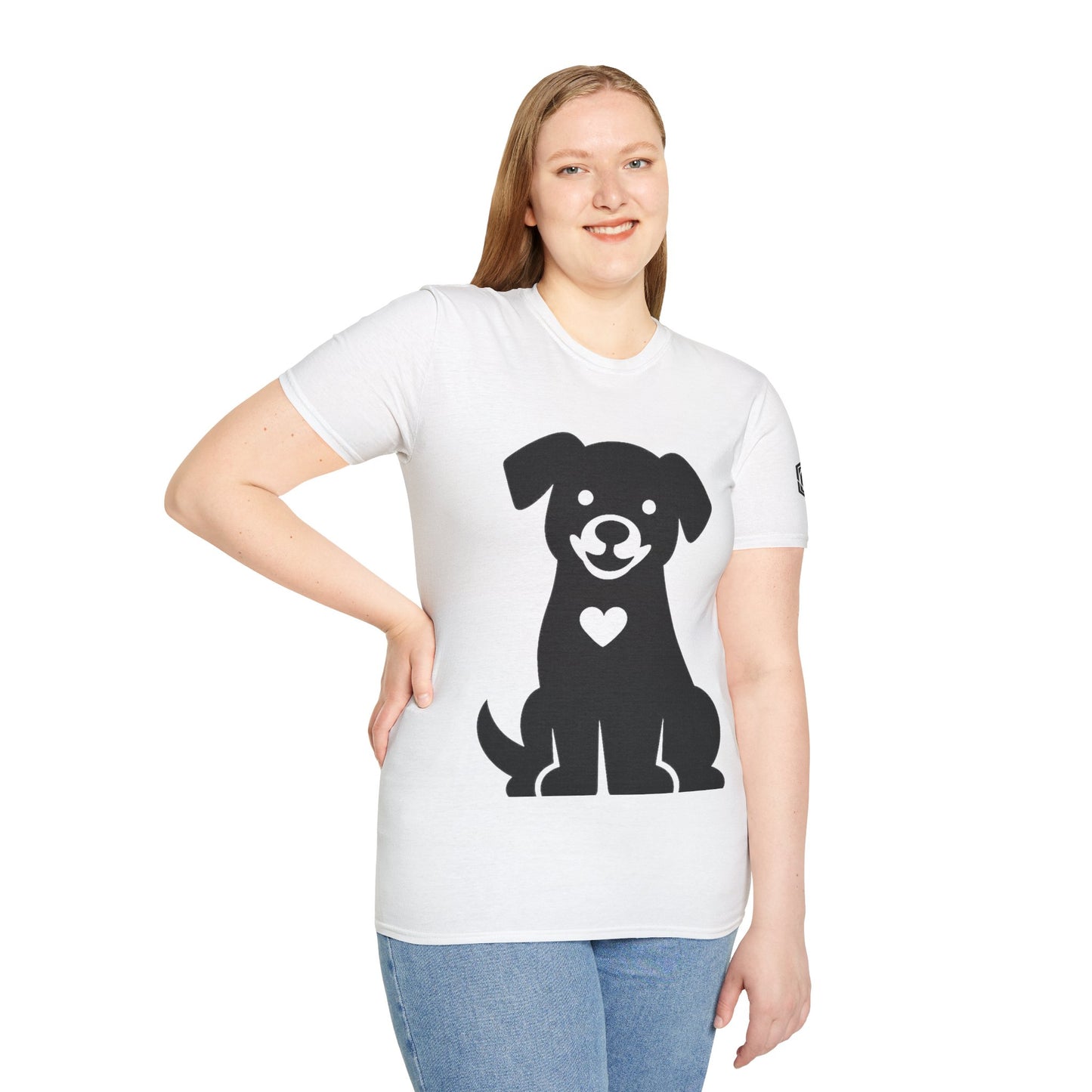 Unisex T-Shirt - Hund umarmt Herz (Gildan 64000) | Garlik Goods